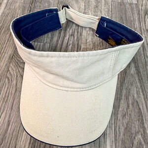 Vintage DPC Dorfman Pacific 100% Cotton Beige Sun Visor Hat Strapback Cap